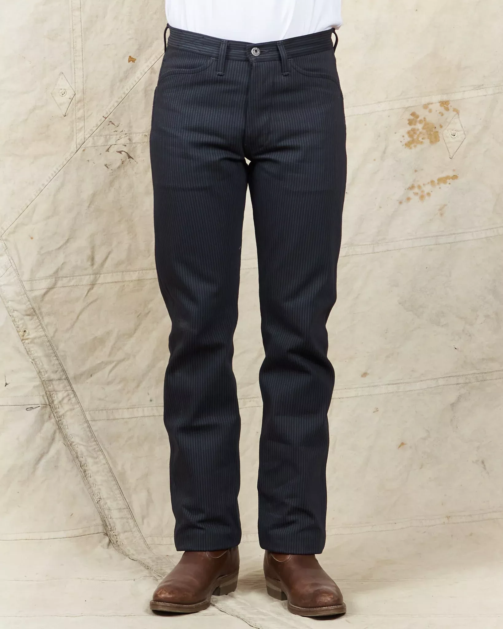 Indigofera Swearengen Pants Black/Grey Hickory Stripe