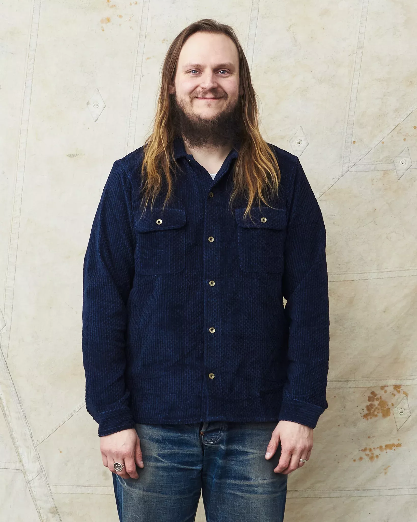 Indigofera Webster Shirt Dobby Corduroy Navy