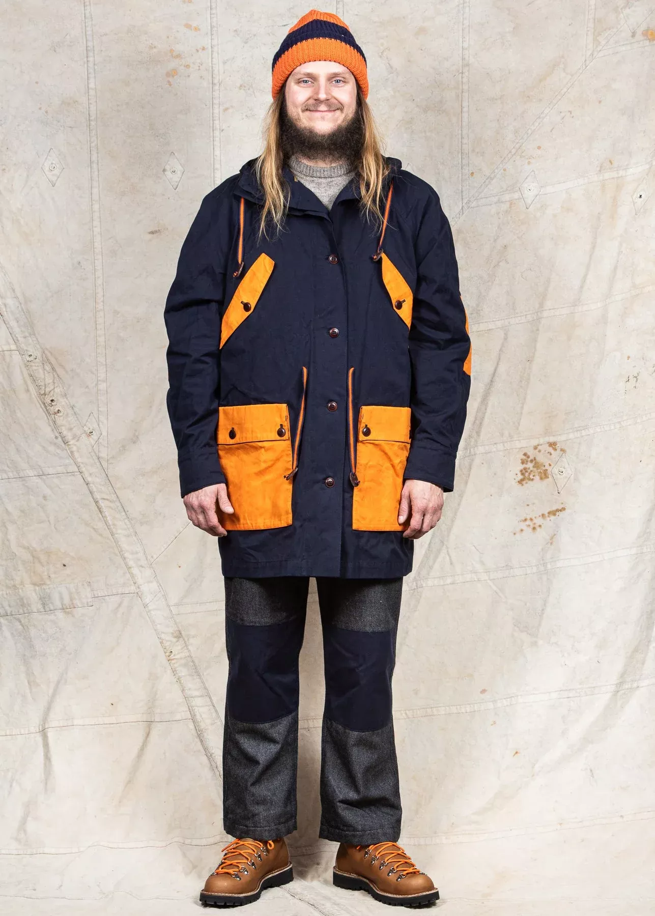 Indigofera x Second Sunrise Storm Jacket Navy / Orange