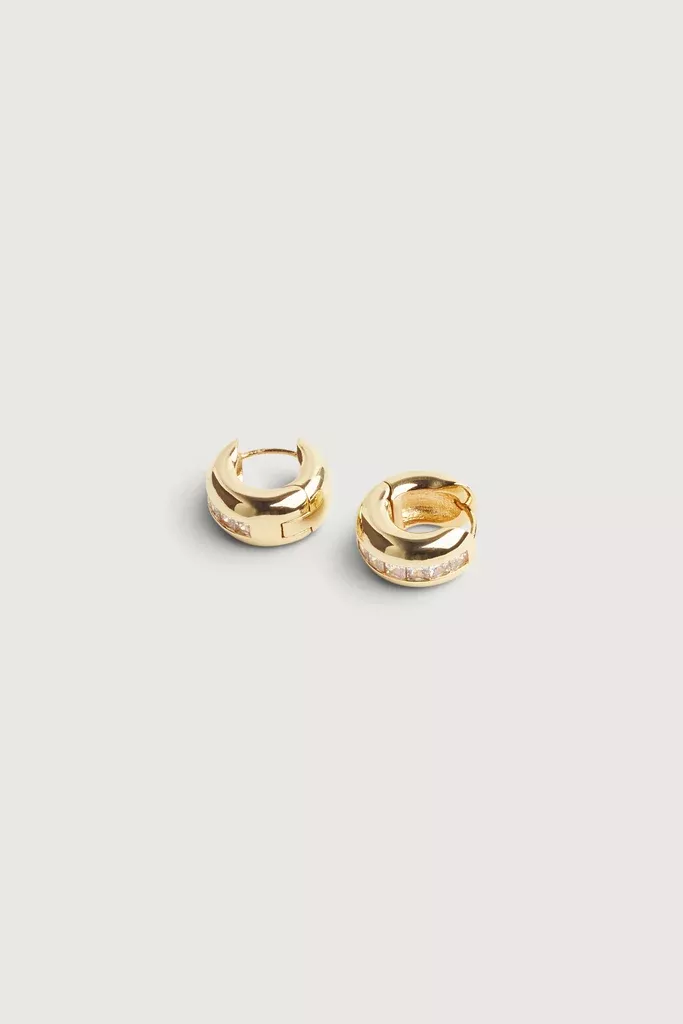 INLAID ZIRCONIA HOOP EARRINGS