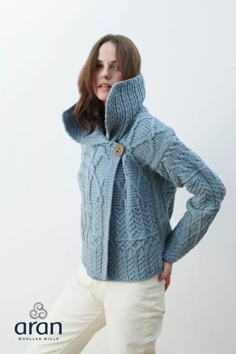 Irish Aran One Button Cardigan