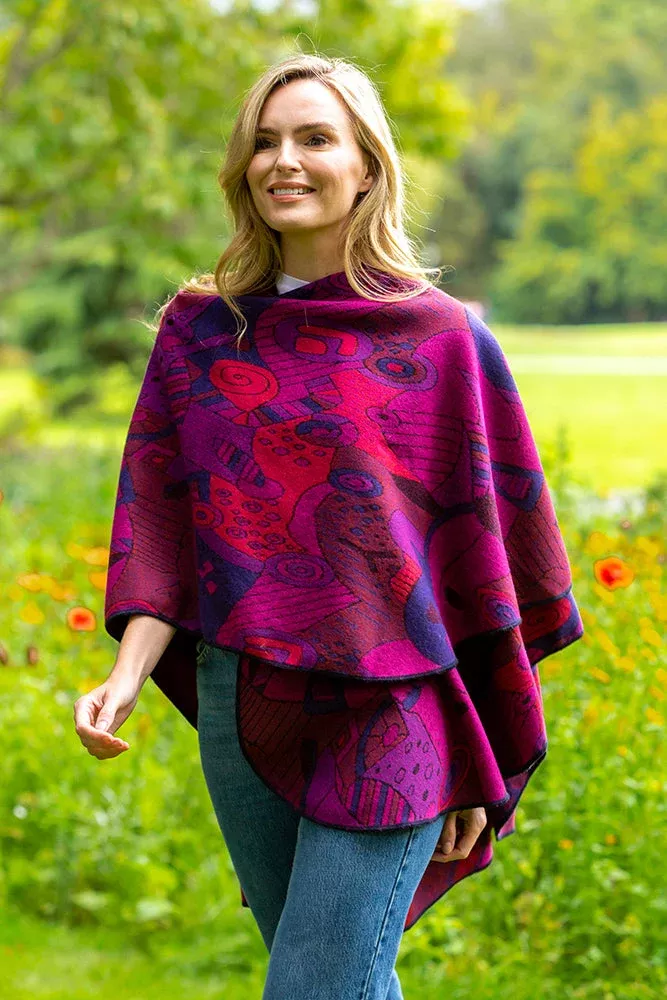 Irish Celtic Design Shawl - Fuchsia