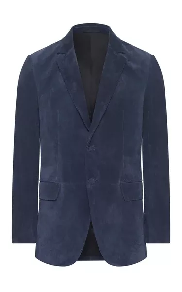 Irving Jacket in Electric Navy Suede Corduroy