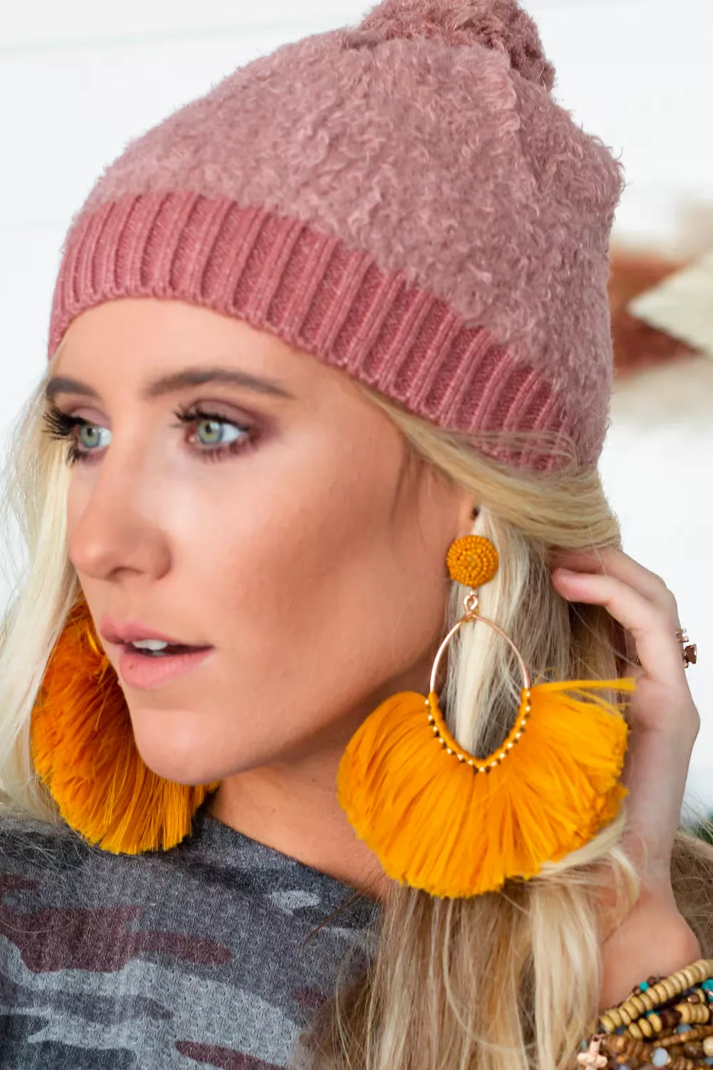 Island Vibes Oversized Fan Earrings