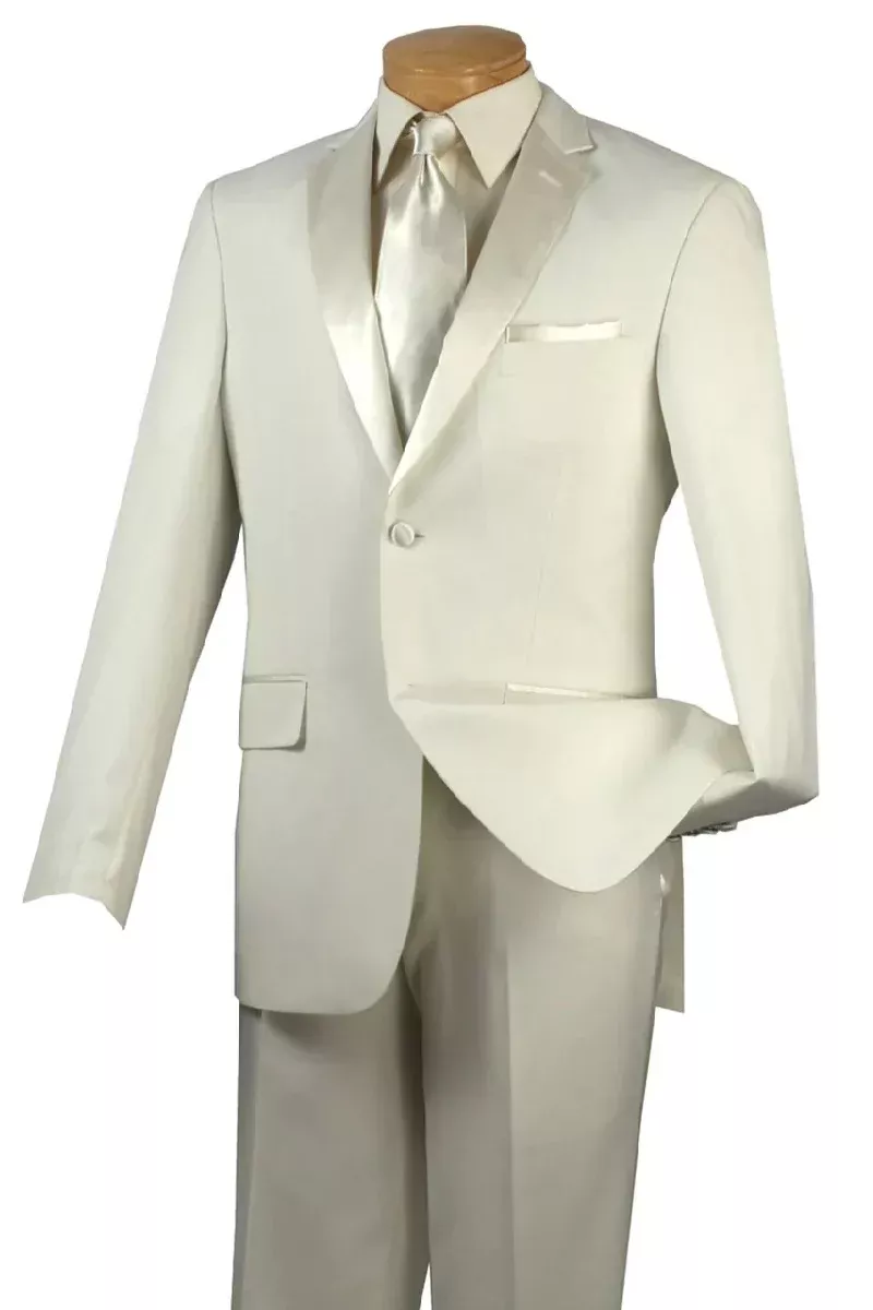 "Ivory Classic Notch Tuxedo homecoming Suit"