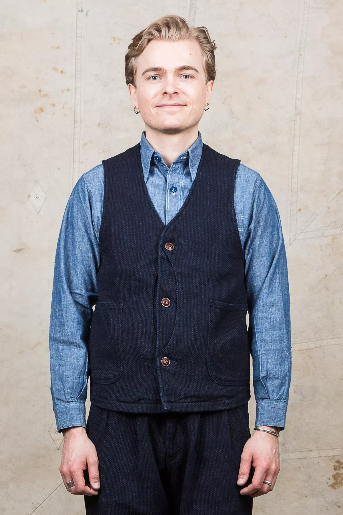 Japan Blue Sashiko Hunting Vest