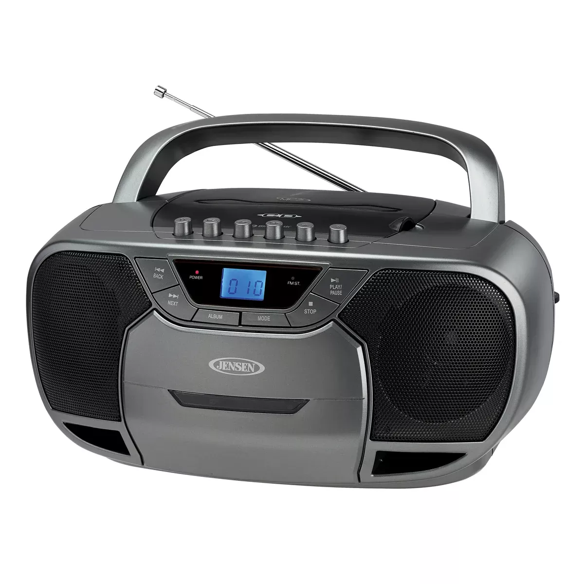 Jensen Portable Bluetooth Stereo MP3 Compact Disc Cassette Player/Recorder with AM/FM Radio