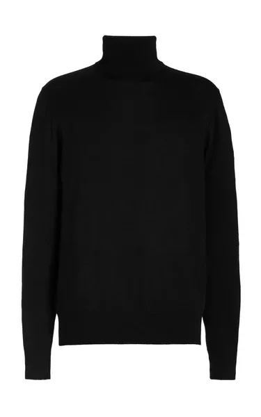 Jermaine Knit Turtleneck in Black Merino Wool