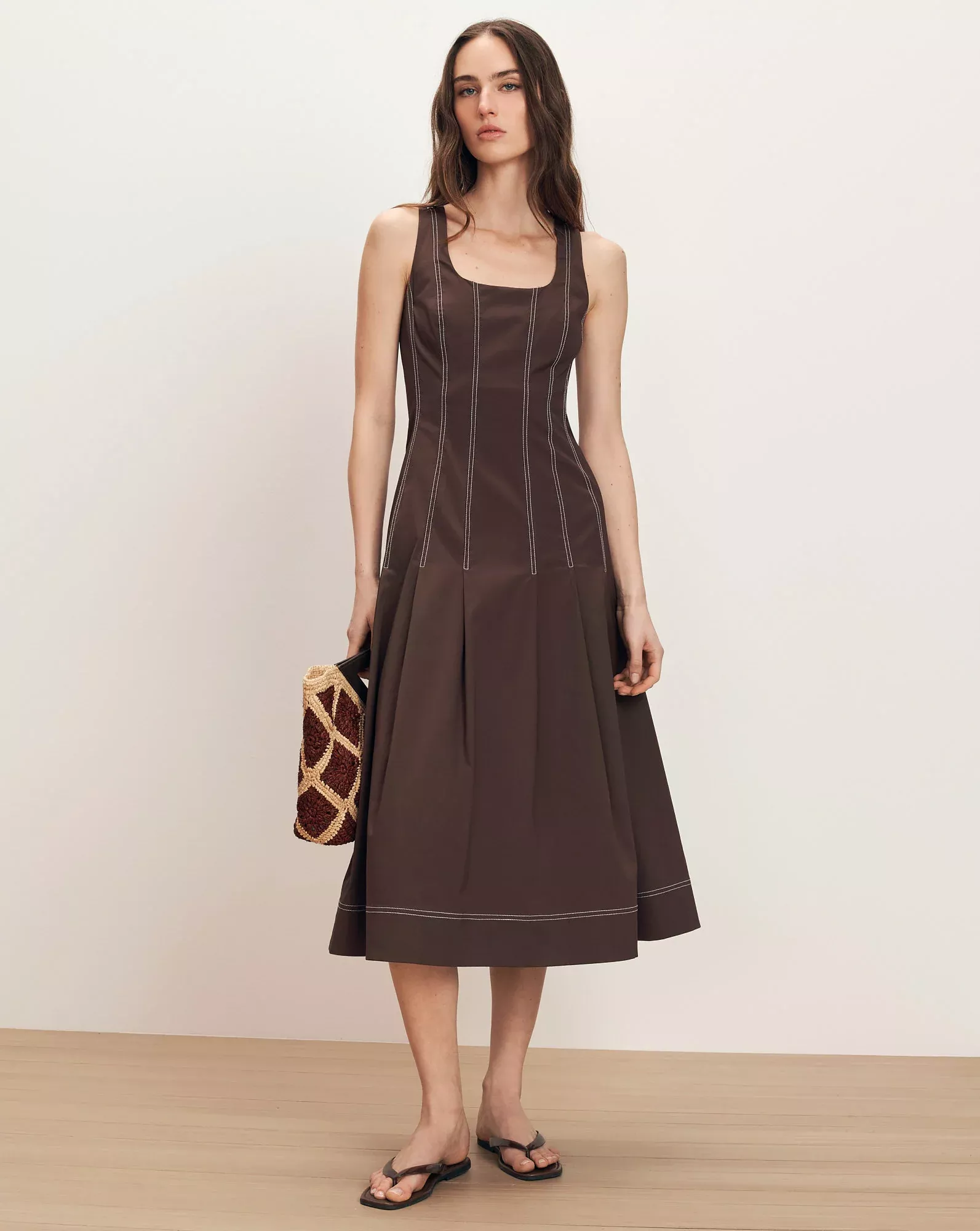 Jolie Cotton Poplin Midi Dress