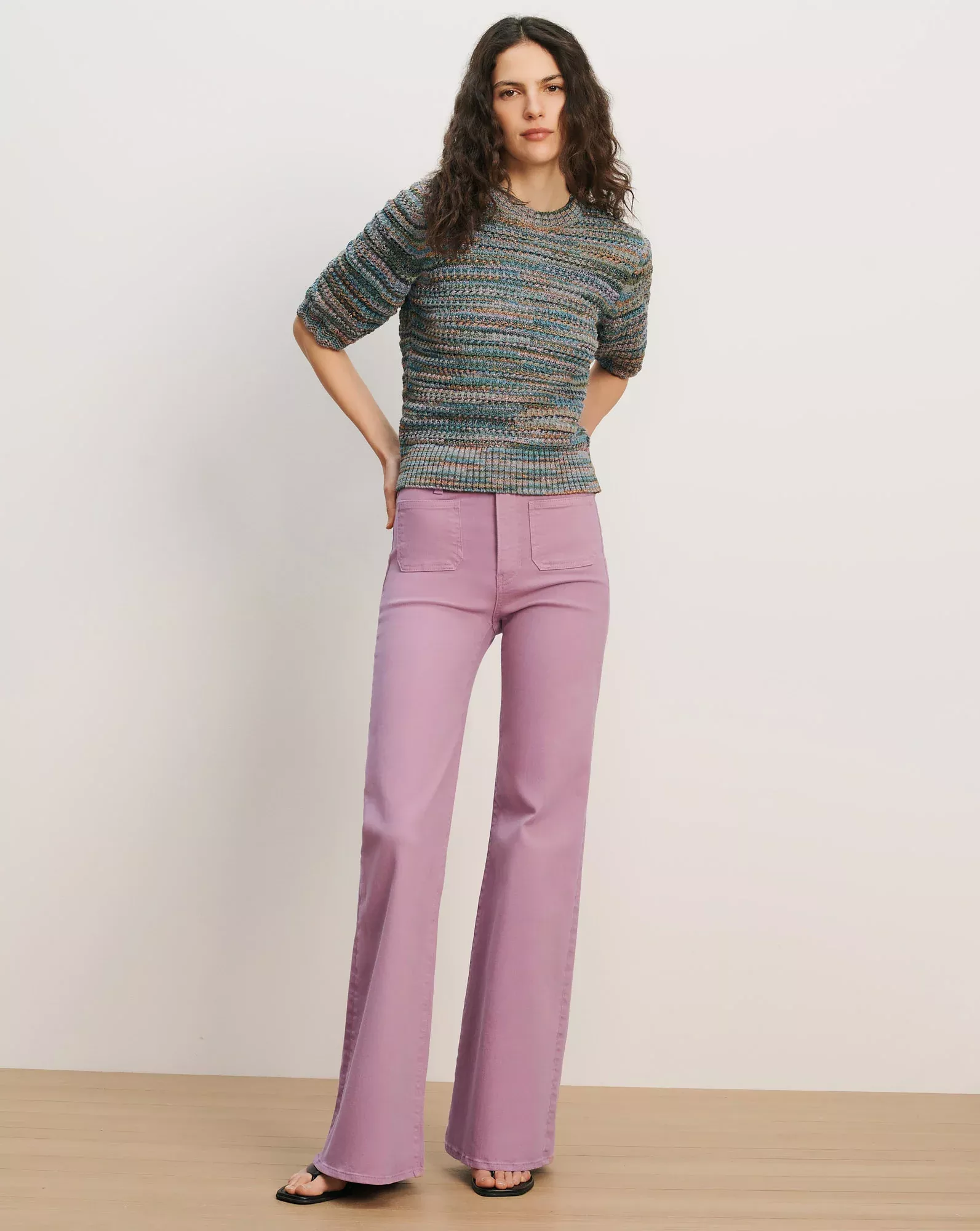 Joplin Patch-Pocket Flare Jean