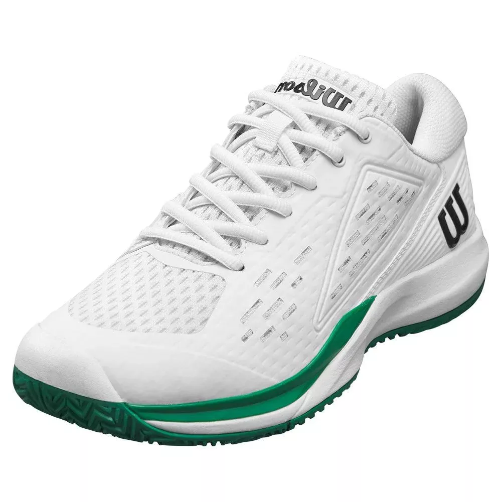 Juniors' Rush Pro Ace Tennis Shoes White and Bosphorus