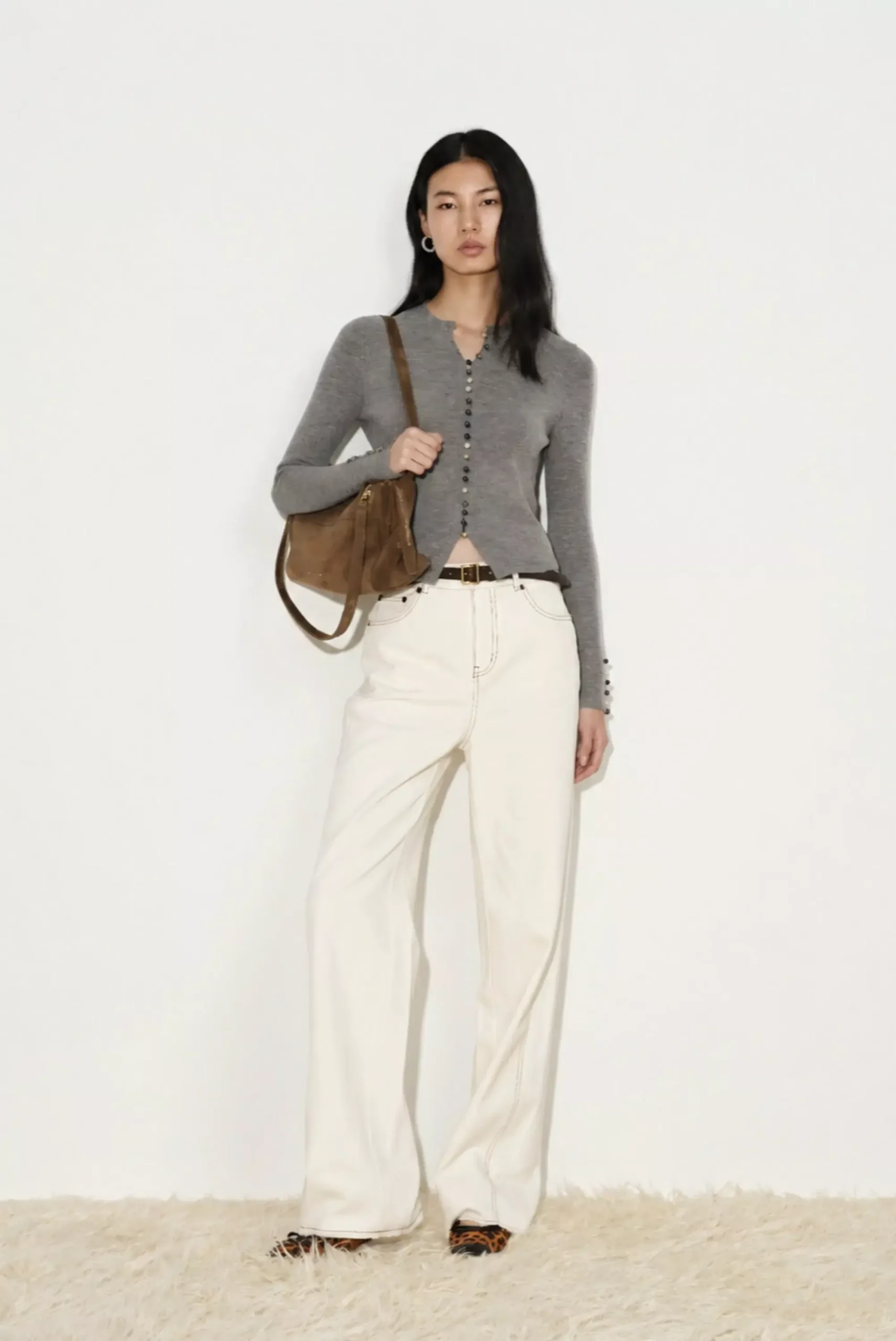 Kaia Slim Fitted Top in Dense Rib Knit