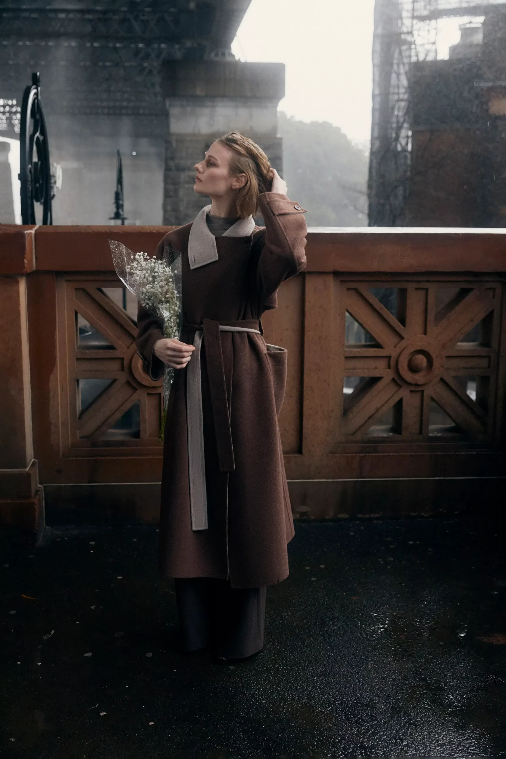Karla Stand Collar Coat in Merino Wool
