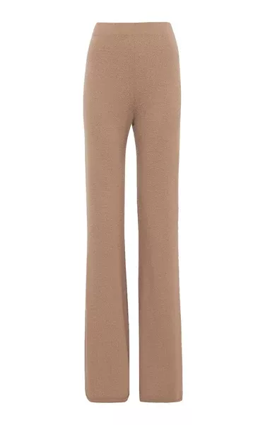 Kaulike Knit Pants in Camel Brushed Cashmere
