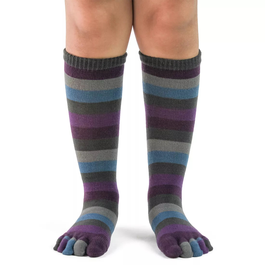 Kids Peacock Stripe Toe Socks