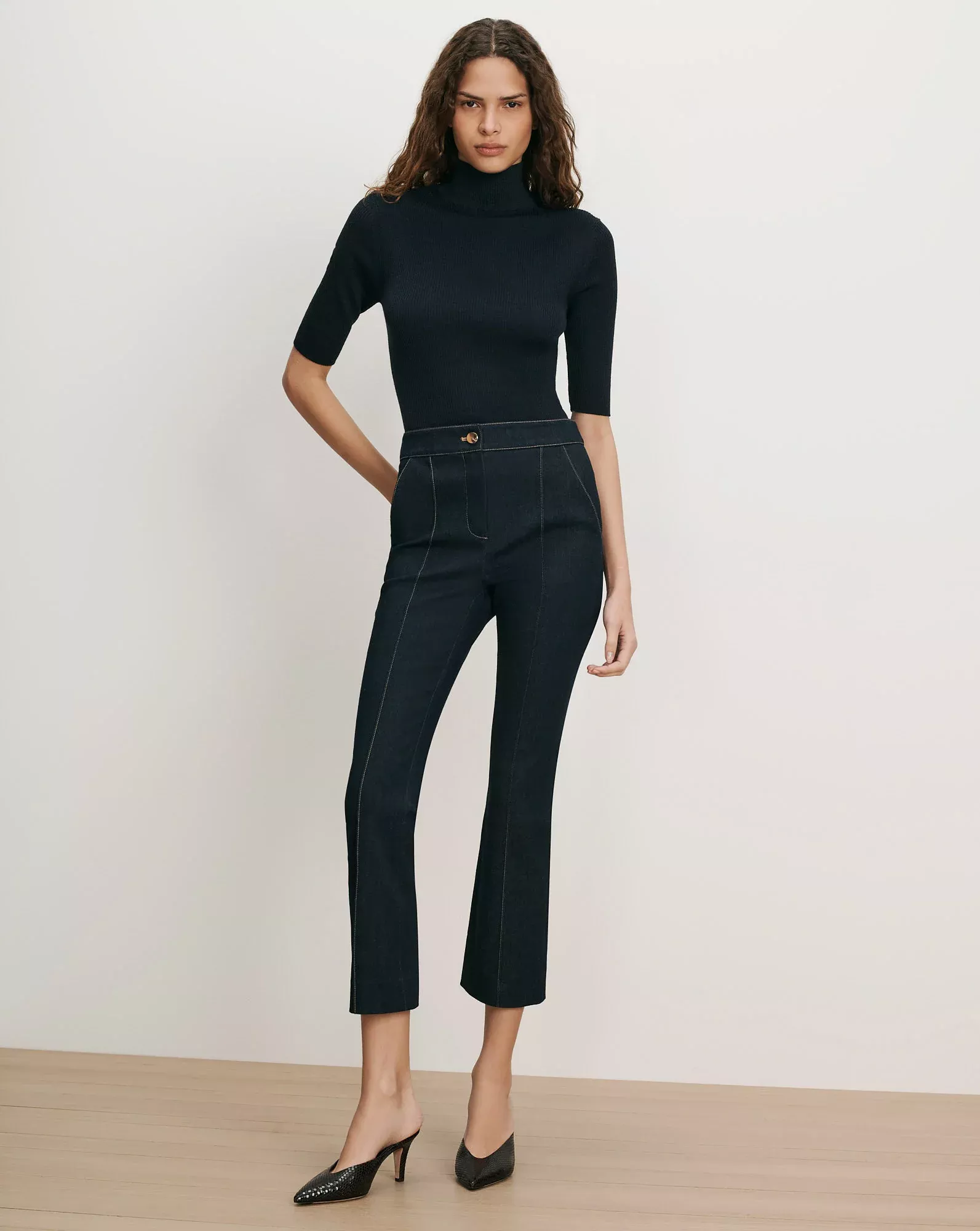 Kimra Denim Kick-Flare Pant