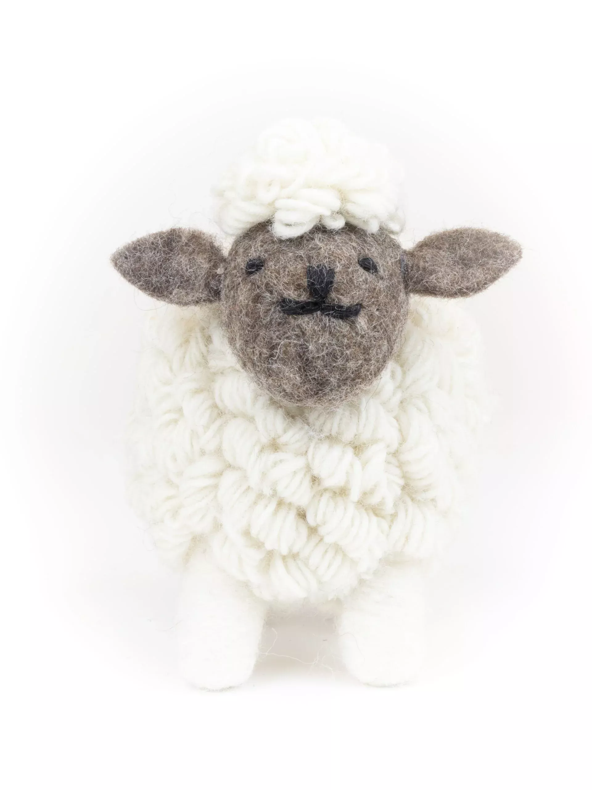 Knitted Sheep Collectible Medium - White