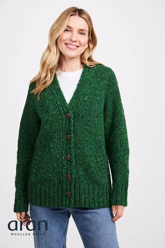 Ladies Donegal Cardigan Fresh Green