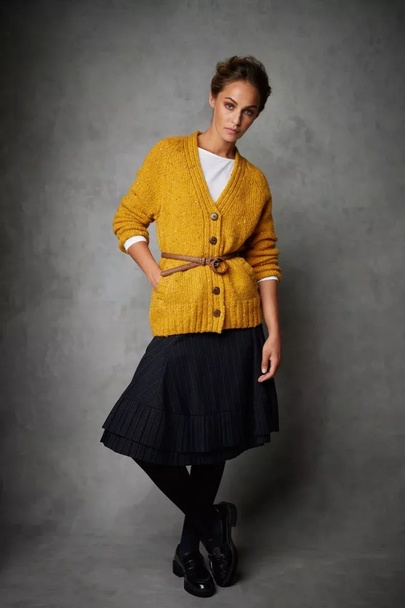 Ladies Donegal Cardigan Yellow