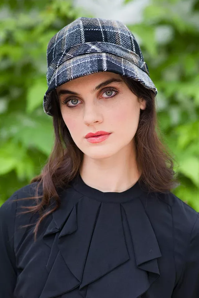 Ladies Irish Flapper Cap Grey / Black Mix Col: 21