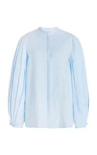 Laetitia Blouse in Light Blue Aloe Linen