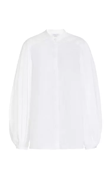Laetitia Blouse in White Aloe Linen