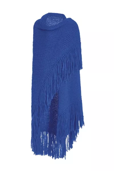 Lauren Knit Wrap in Cobalt Welfat Cashmere