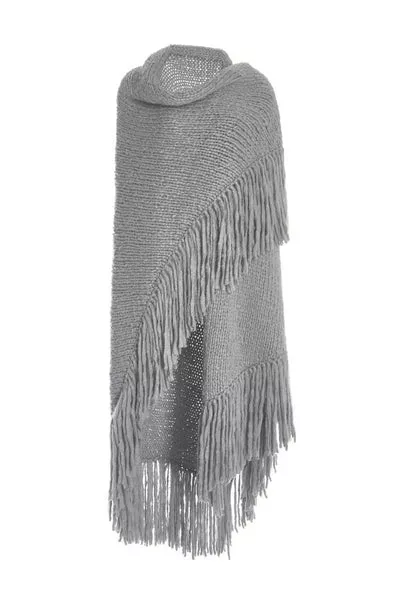 Lauren Knit Wrap in Heather Grey Welfat Cashmere