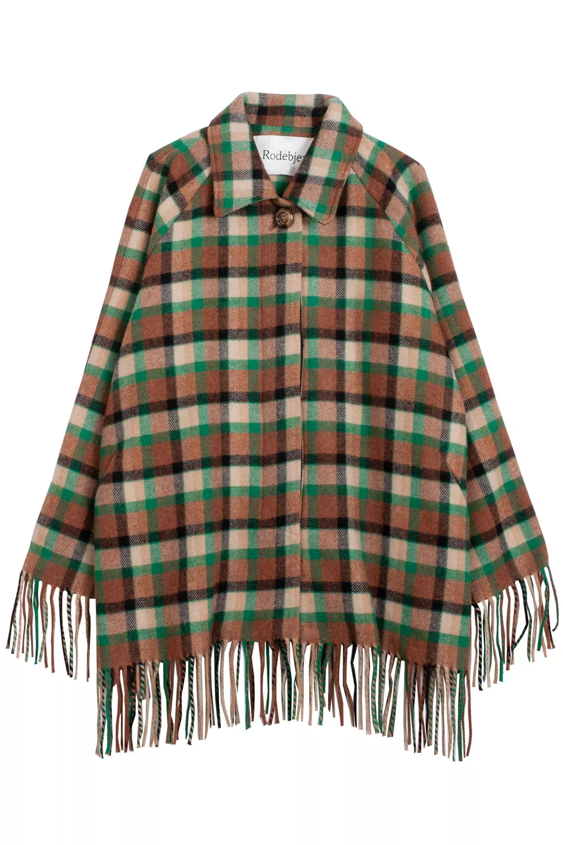 Leaf Green Yuna Fringe Poncho