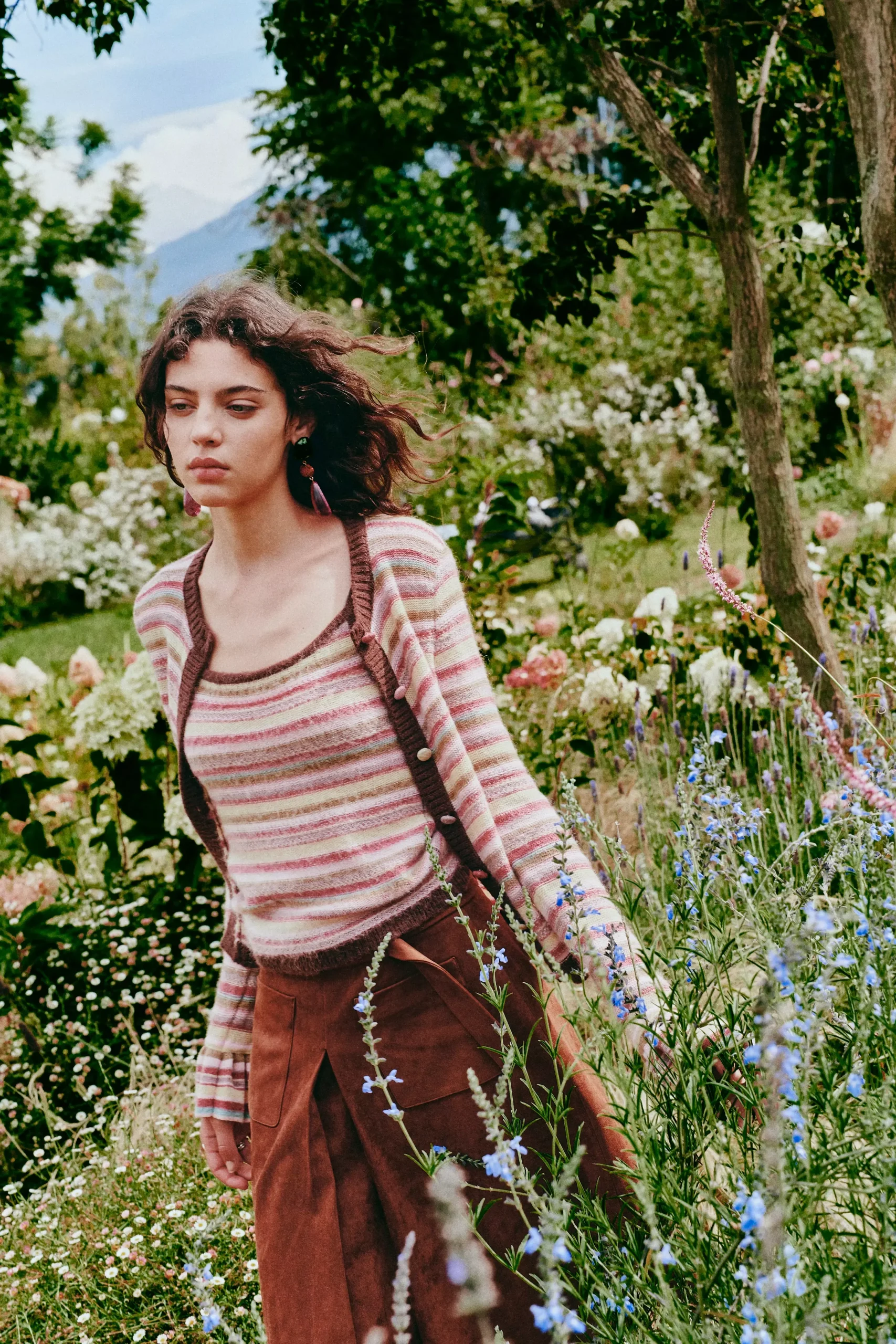 Leila Striped Cardigan and Camisole Set