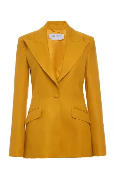Leiva Blazer in Golden Birch Linen Twill