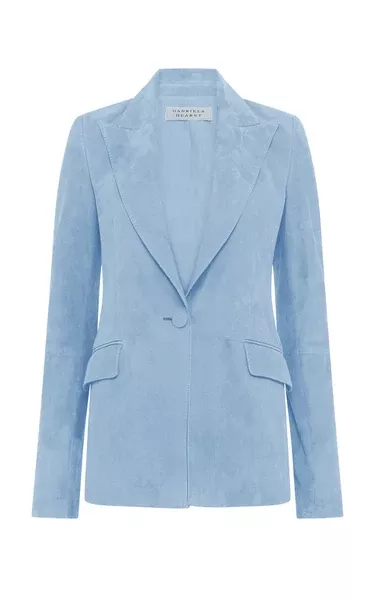 Leiva Blazer in Light Blue Suede