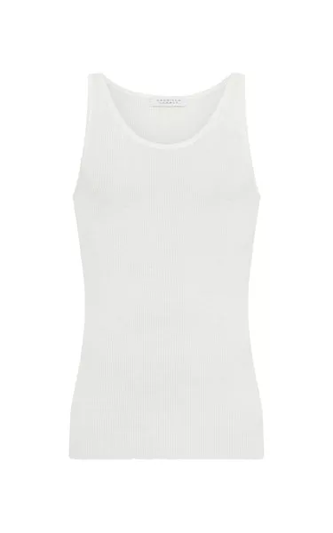 Leiva Knit Tank Top in Ivory Merino Wool