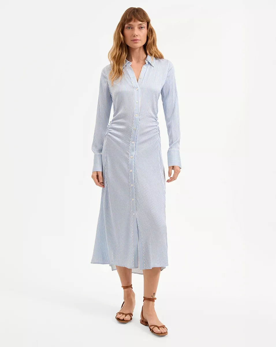 Lex Silk Midi Shirtdress