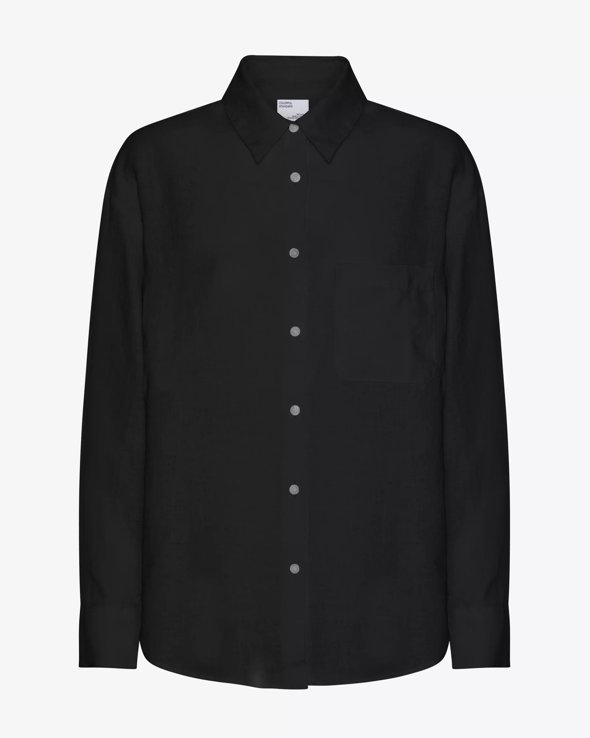 Linen Oversized Shirt - Deep Black