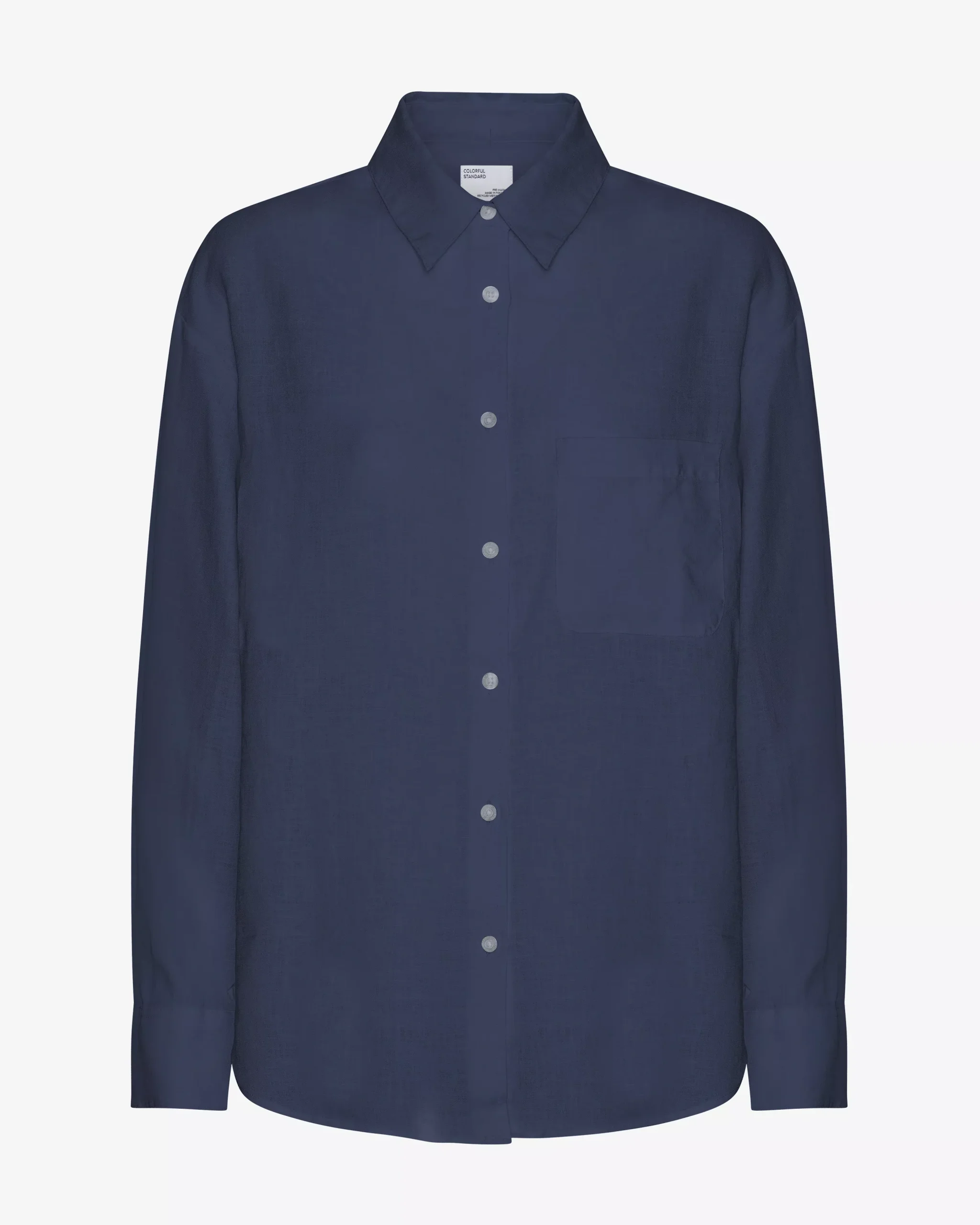 Linen Oversized Shirt - Marine Blue