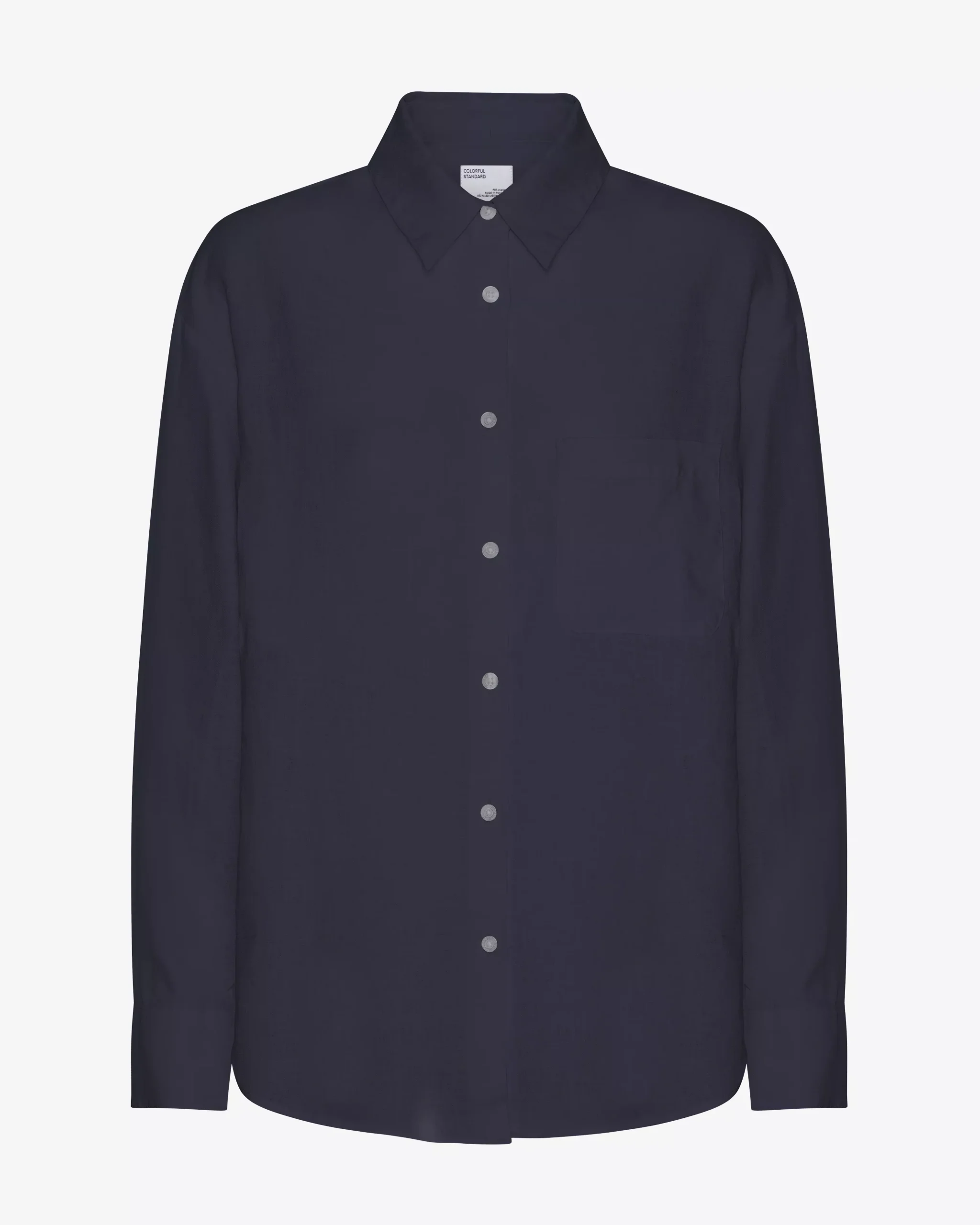 Linen Oversized Shirt - Navy Blue