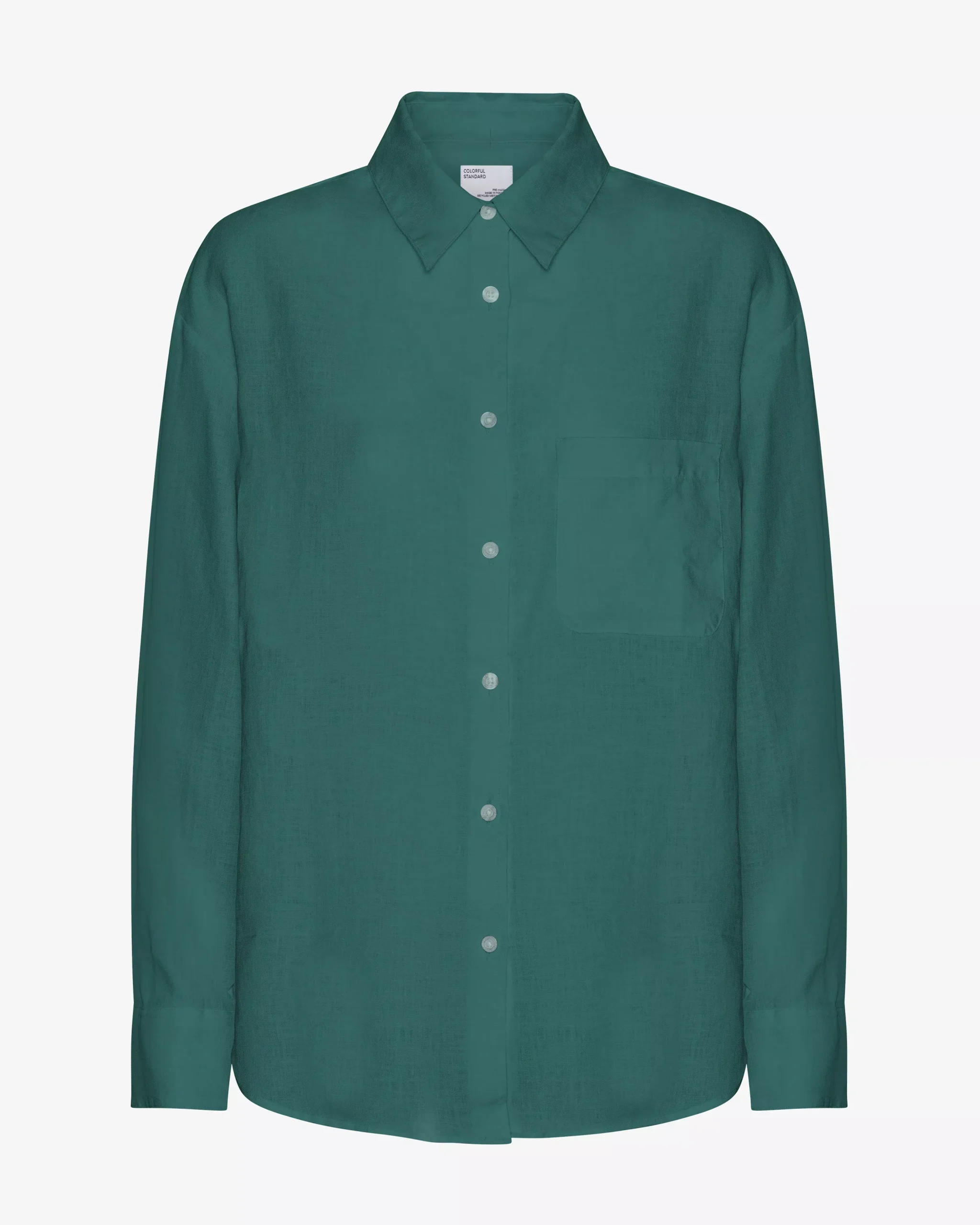 Linen Oversized Shirt - Ocean Green