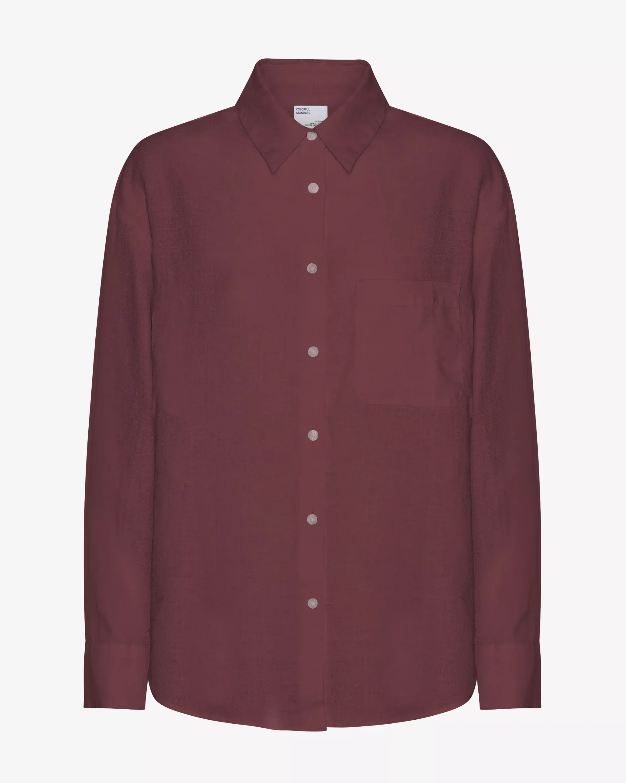 Linen Oversized Shirt - Oxblood Red
