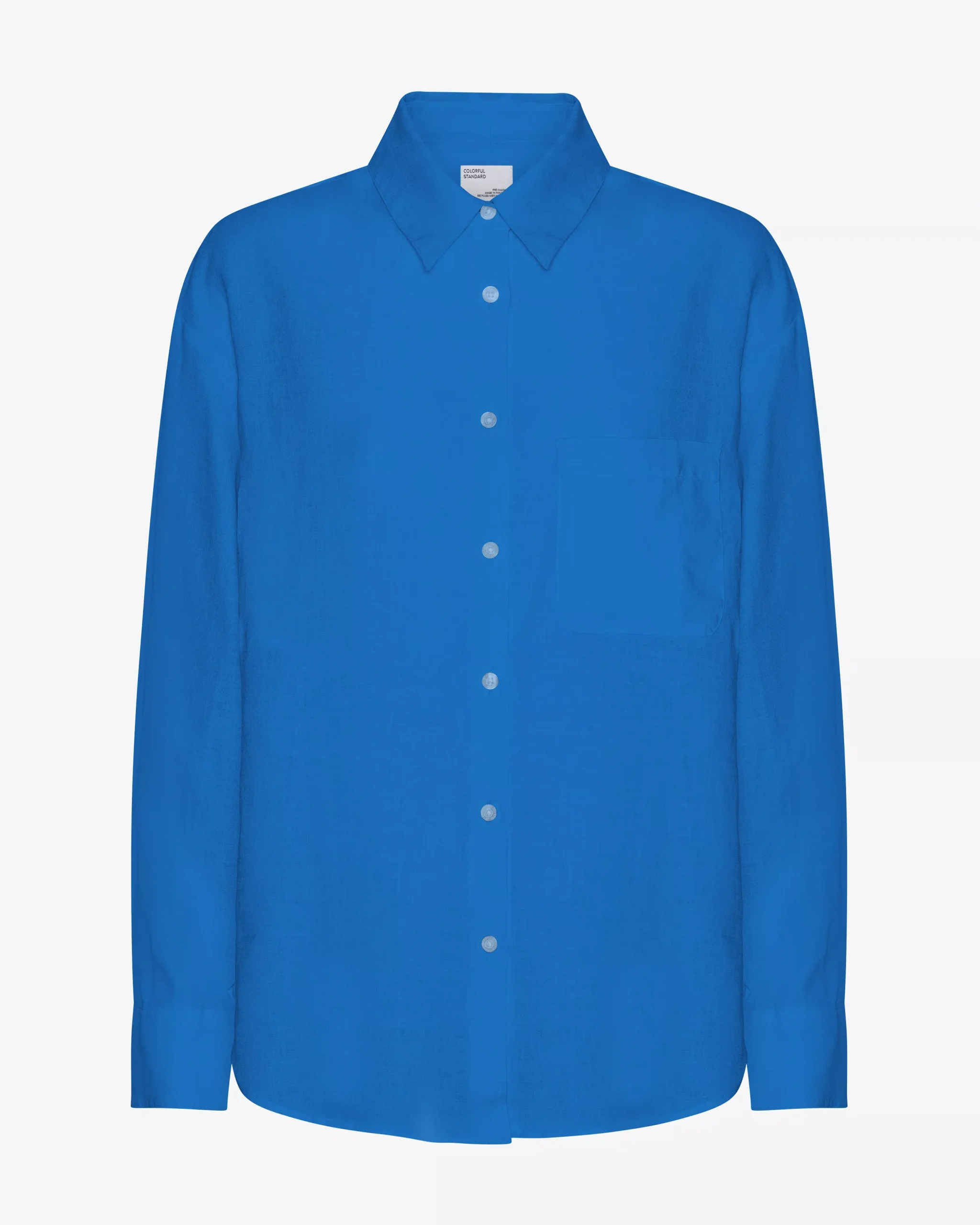 Linen Oversized Shirt - Pacific Blue