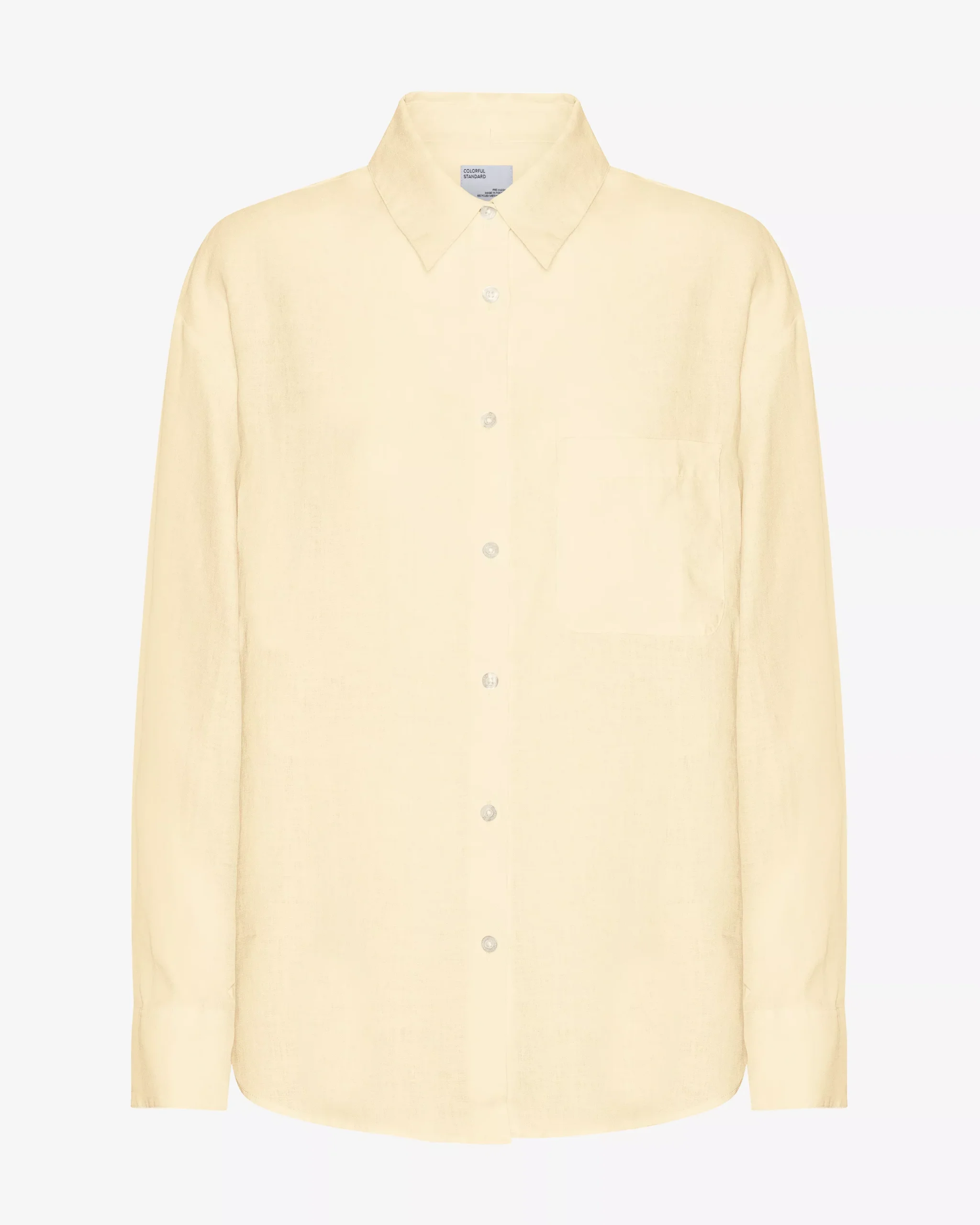 Linen Oversized Shirt - Soft Yellow