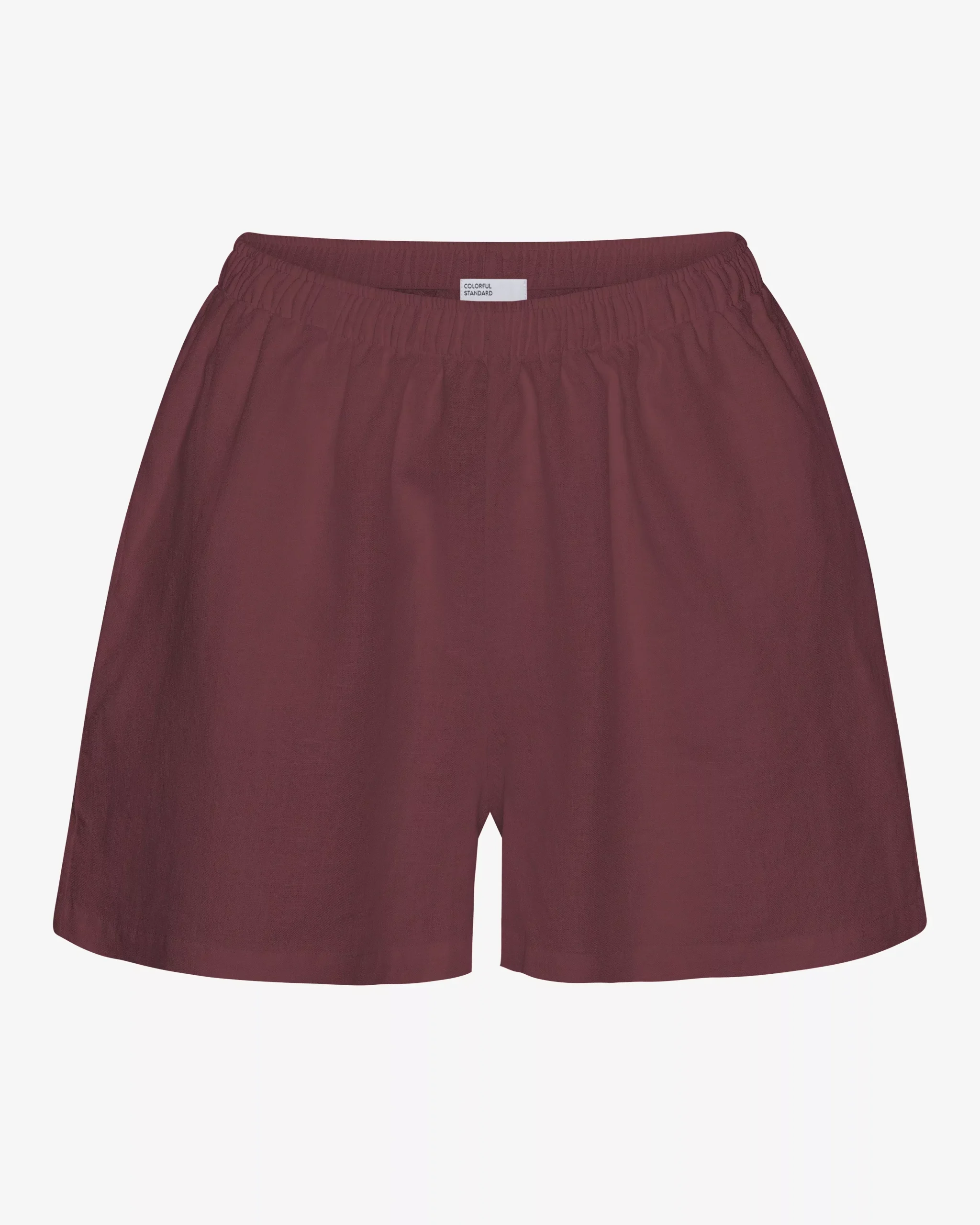 Linen Shorts - Oxblood Red