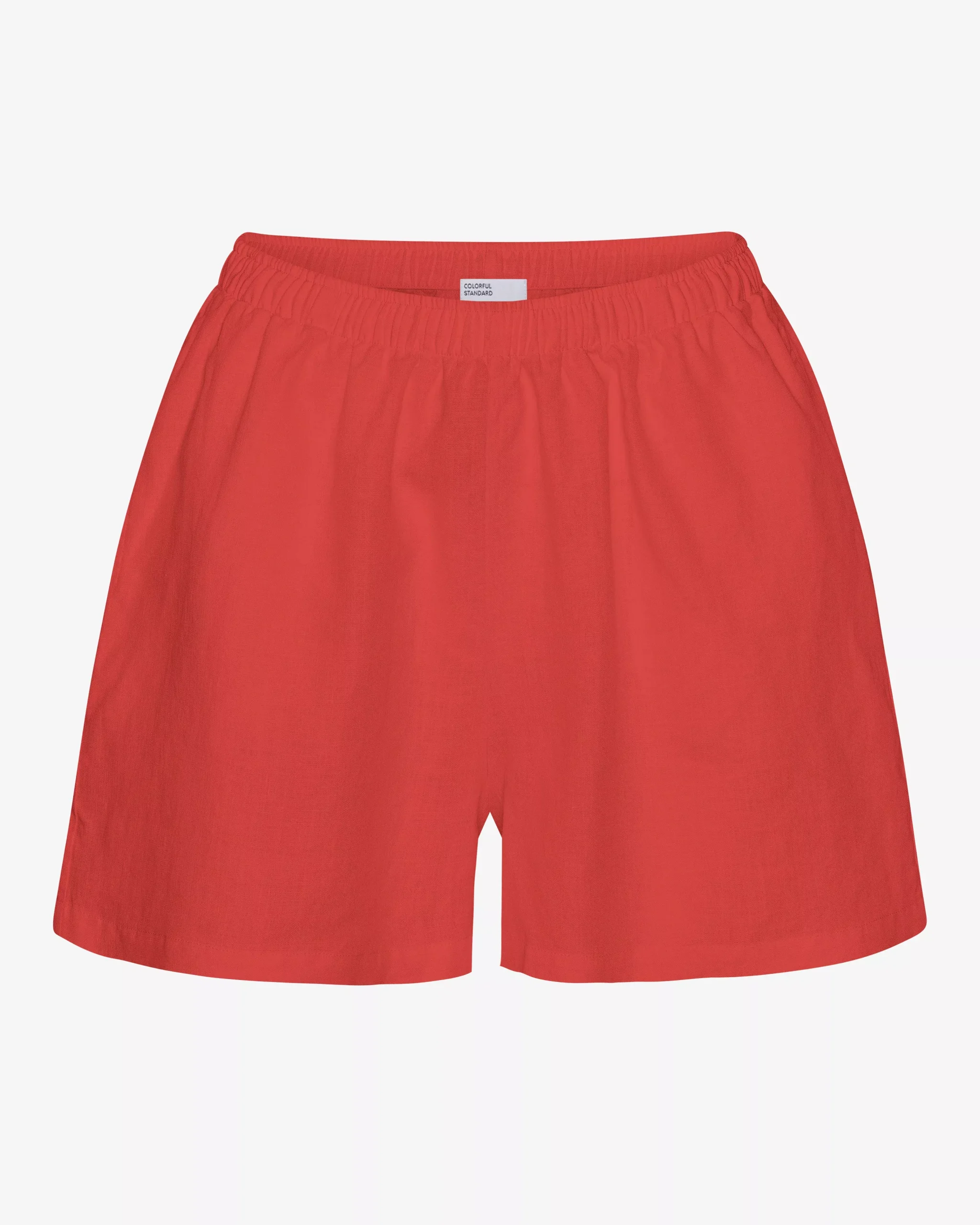 Linen Shorts - Red Tangerine