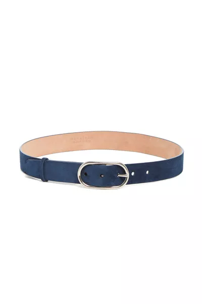 Link Buckle Belt in Navy Suede
