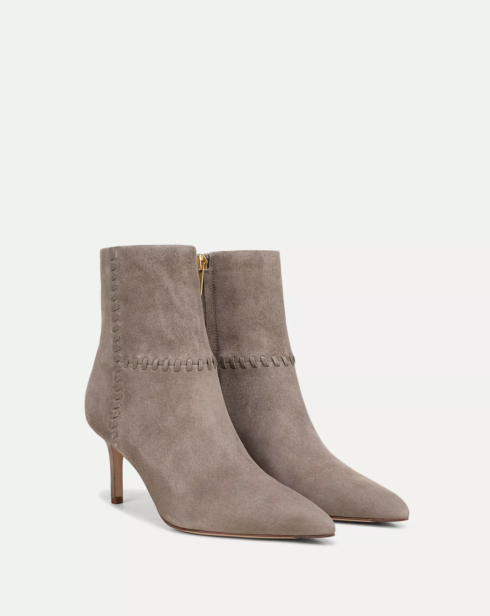 Lisa Whipstitch Mid-Heel Ankle Boot