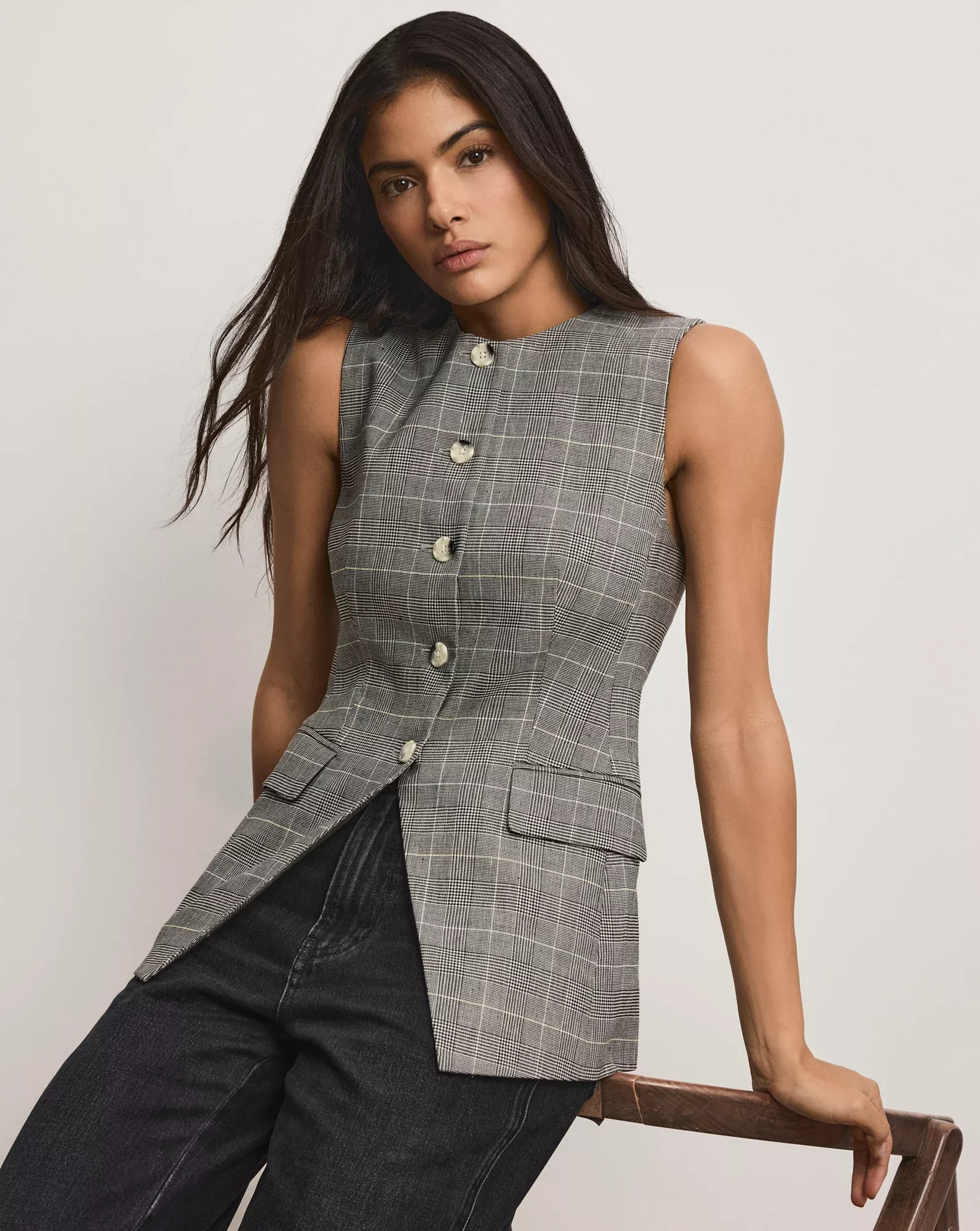 Lois Linen-Blend Vest