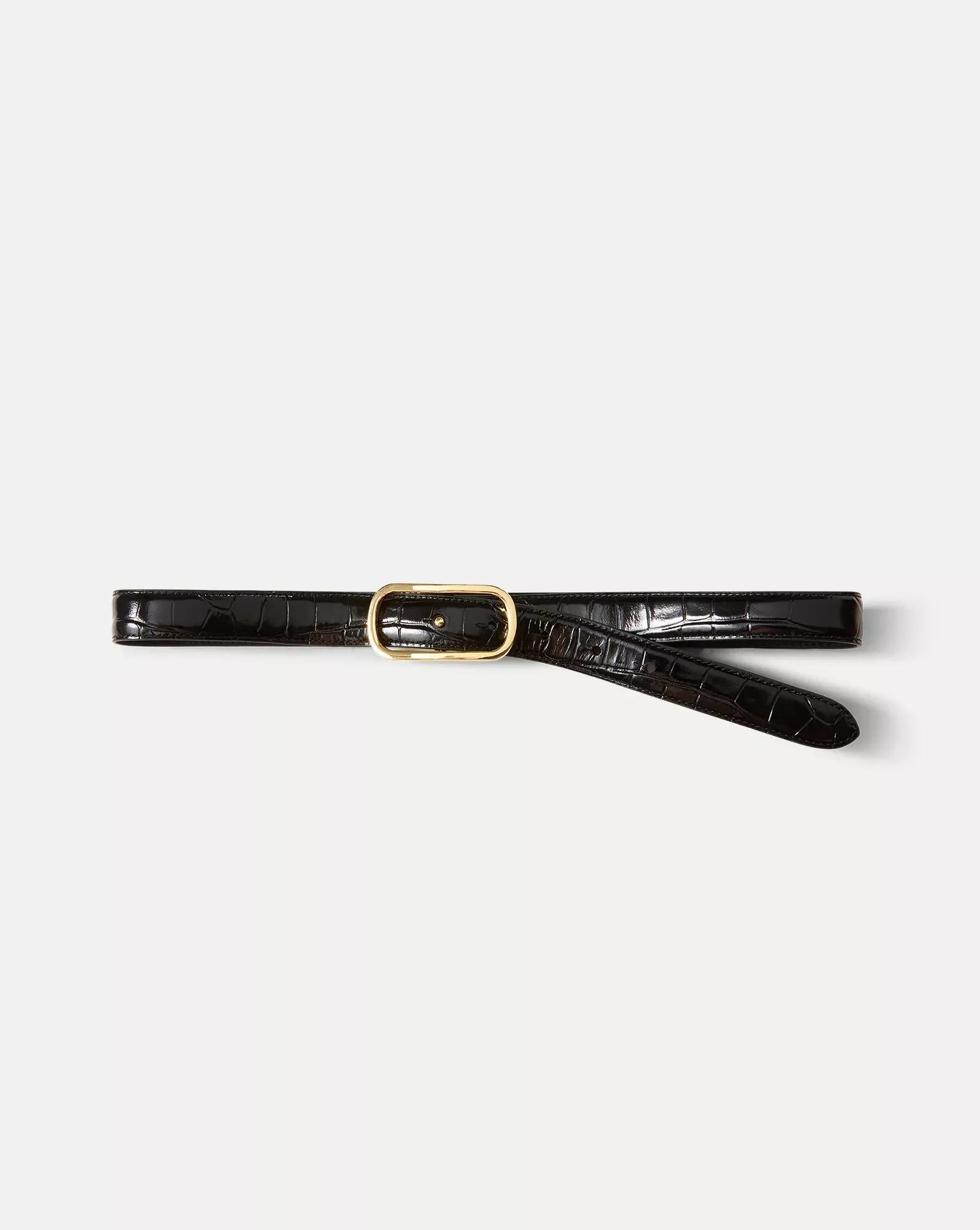 Loop Croc-Embossed Belt