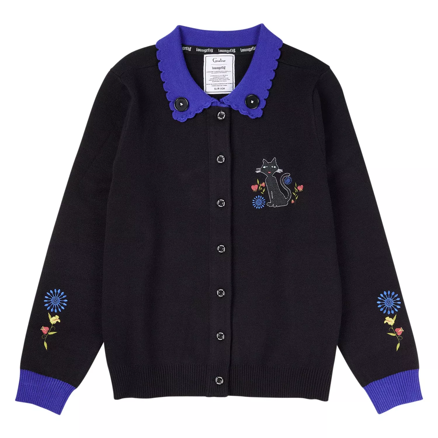 Loungefly Coraline Cat Dragonfly Collared Cardigan