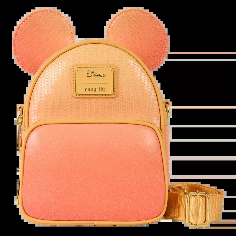 Loungefly Disney Mickey Mouse Glitter Sequin Convertible Mini Backpack & Crossbody Bag