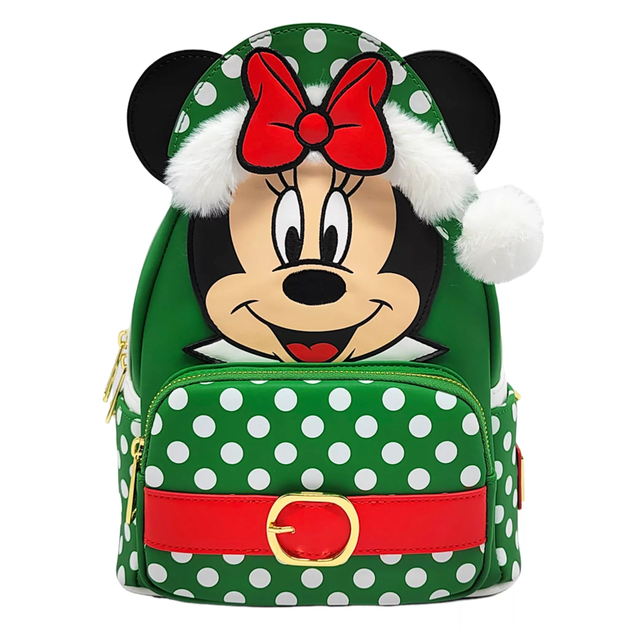 Loungefly Disney Minnie Mouse Elf Polka Dot Christmas Mini Backpack